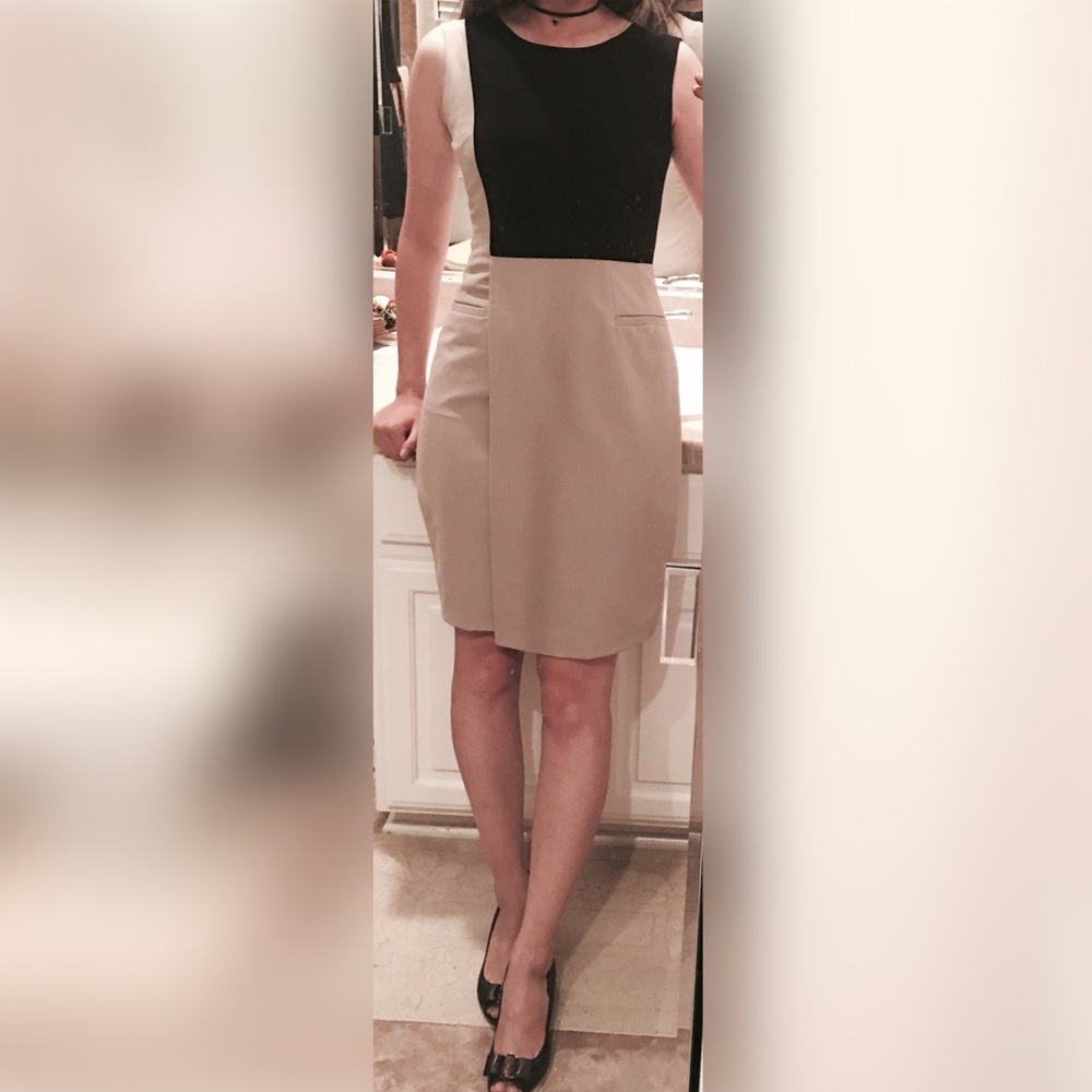 CK sheath dress color block